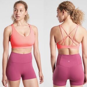 NWT Athleta Ultimate Camo Coral Pink Sports Bra High Impact 34C